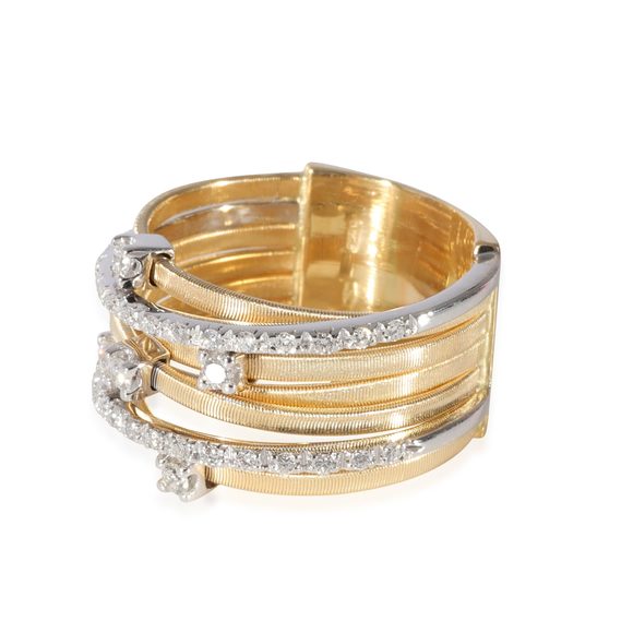 Marco Bicego Goa 7 Row Ring in 18k White Gold/Yellow Gold 0.41 CTW - Picture 2 of 4